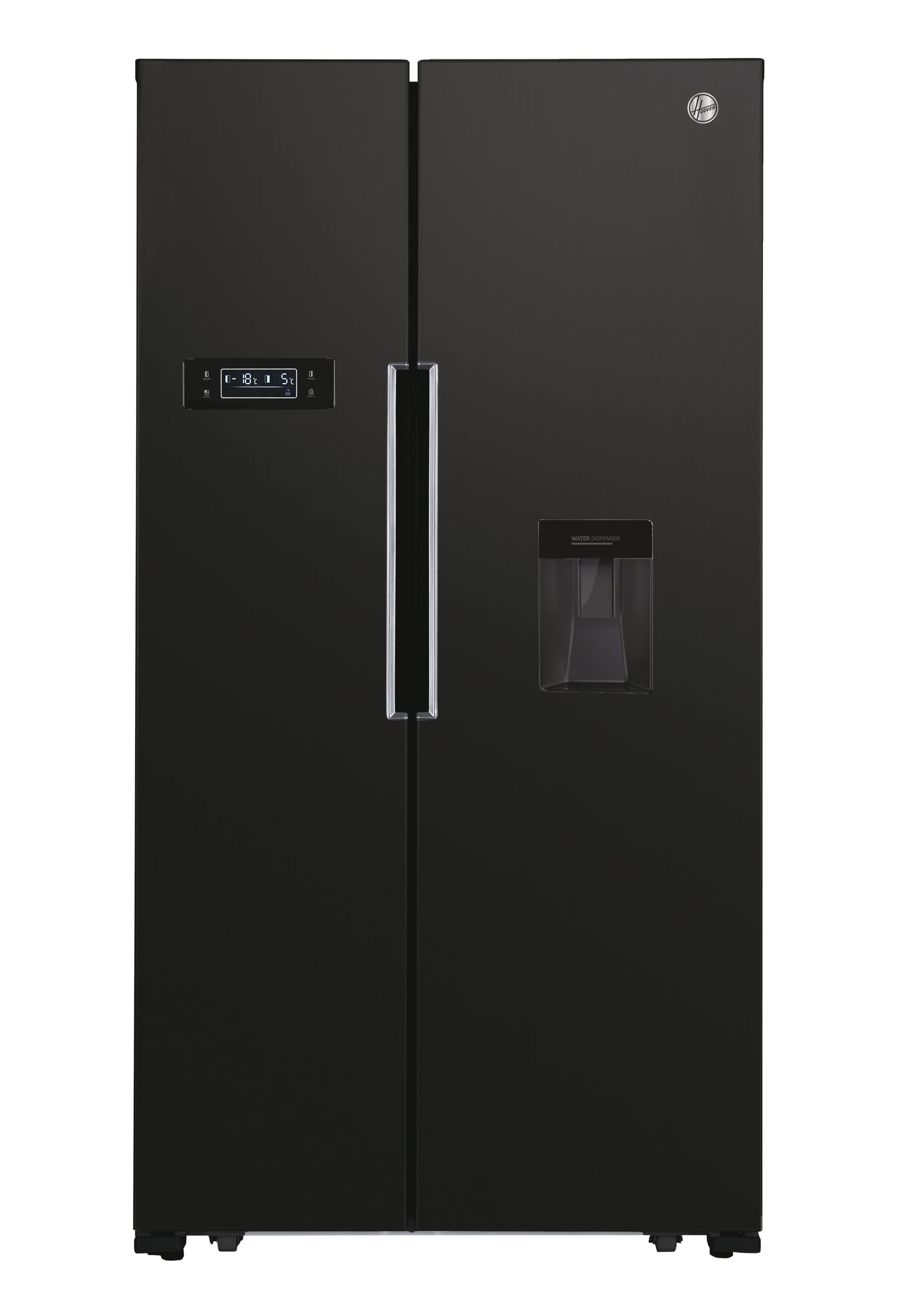 Hoover H-FRIDGE 500 MAXI Freestanding American Fridge Freezer with Water Dispenser, Side by Side, Total No Frost Technology, E Class, 532L Total Capacity, Inox, 91x67x177 cm - HHSBSO6174XWDK-1