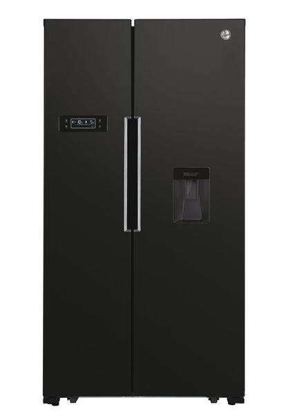 Hoover H-FRIDGE 500 MAXI Freestanding American Fridge Freezer with Water Dispenser, Side by Side, Total No Frost Technology, E Class, 532L Total Capacity, Inox, 91x67x177 cm - HHSBSO6174XWDK-1