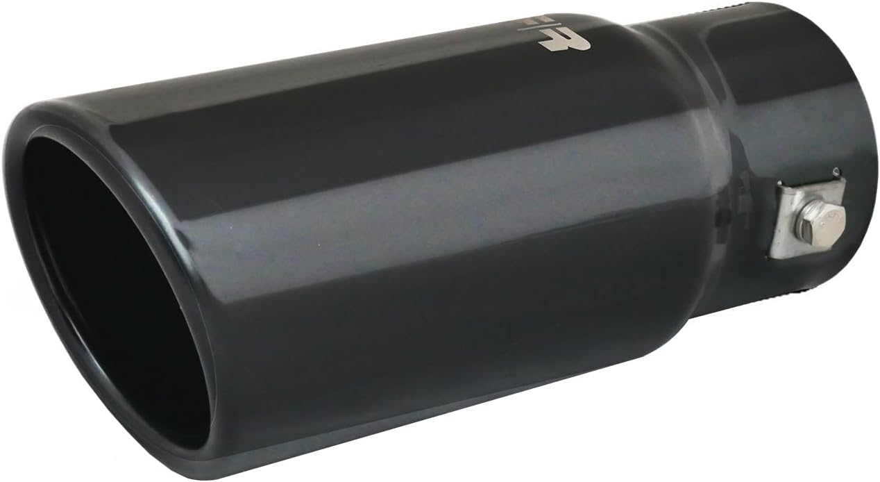 Simoni Racing TRX/01N Universal Stainless Steel Double Round Exhaust Terminal, Black