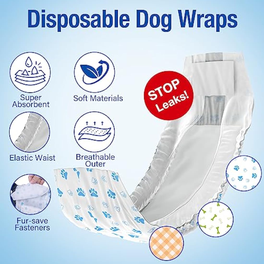 Pet Soft Disposable Dog Puppy Nappies Male - Super Absorbent Male Dog Incontinence Wraps