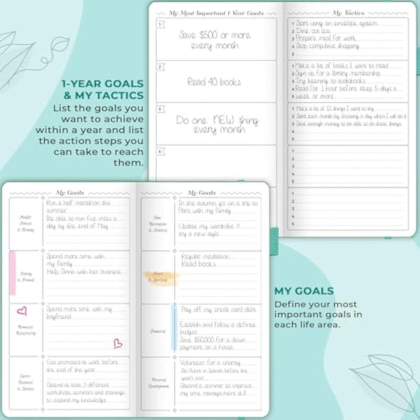 GoGirl Planner and Organizer for Women – Pocket Weekly Planner, Goals Journal & Agenda for Time Management & Productivity. Undated (Turquoise)