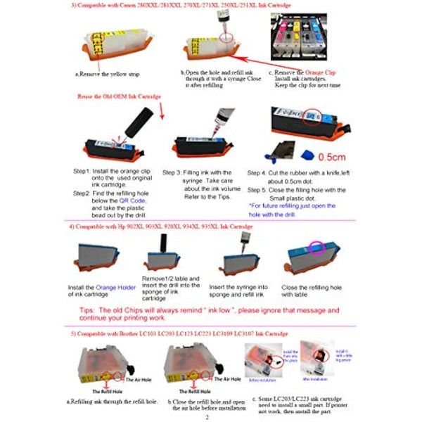 HEMAINK Refillable Ink Cartridges and 5 Bottles Ink Compatible with PGI-580XXL CLI-581XXL,for Pixma TS6150 TS6151 TS6250 TS6251 TS6350 TS6351 TS705 TR7550 TR8550 TS9150 TS9155 TS9550 Printer
