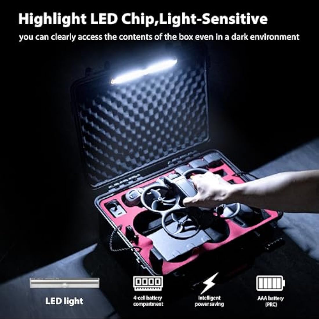 STARTRC Dual Layer Avata 2 Case,Waterproof Carrying Hard Case for DJI Avata 2 Fly More Combo with DJI Goggles 3/RC Motion 3/FPV Remote Controller 3,Battery Charging Hub,FPV Drone Accessories