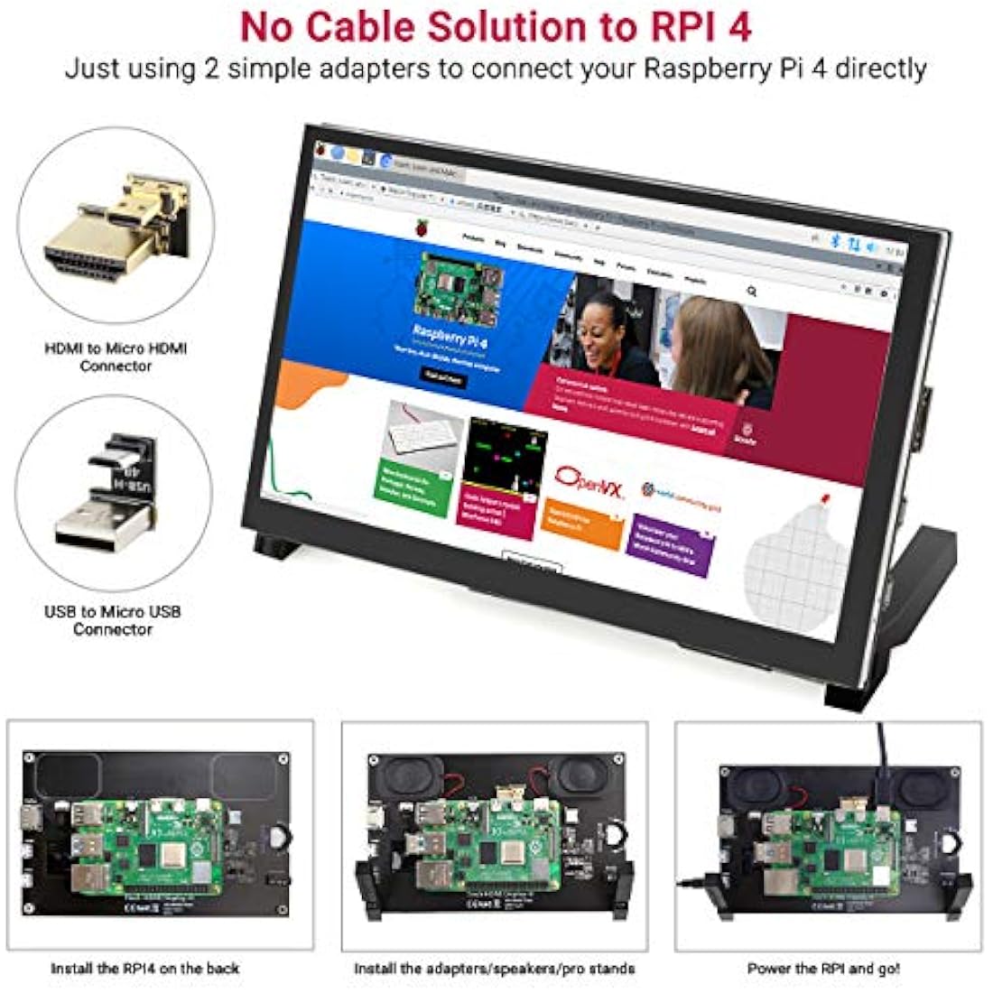 ELECROW Raspberry Pi Screen, 7 inches Touch Screen Monitor 1024x600 Portable Monitor for Raspberry Pi, PC, Game Consoles, BB Black, Banana Pi, Jetson Nano