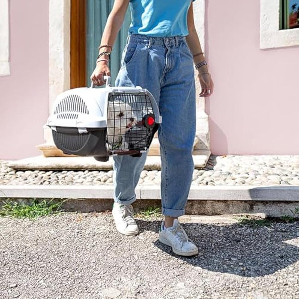 Ferplast Atlas 10 Deluxe Open Cat Carrier Dog Carrier, Secure and Practical, Durable, Open Top Design, Easy to Clean, Ideal for Travel, Pet Carrier up to 5 Kg. 51x34x30 cm.