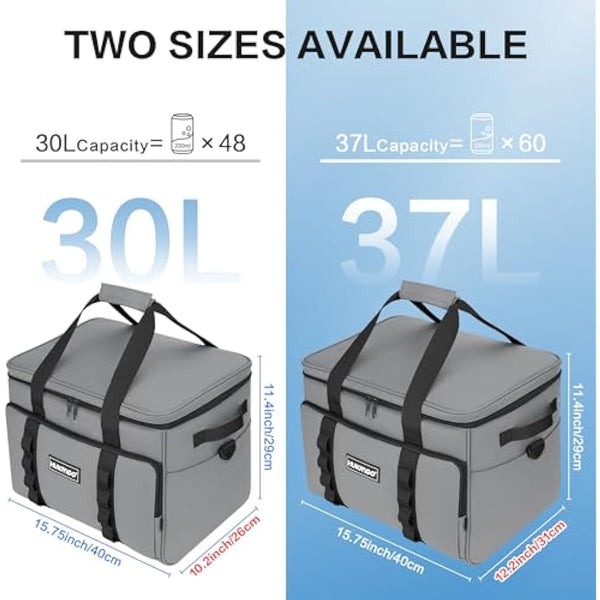 Hulongo Cool Bag 30L Insulated Cooler Bag Waterproof Picnic Thermal Bag For Camping, Travel, Grocery Shopping & Fishing