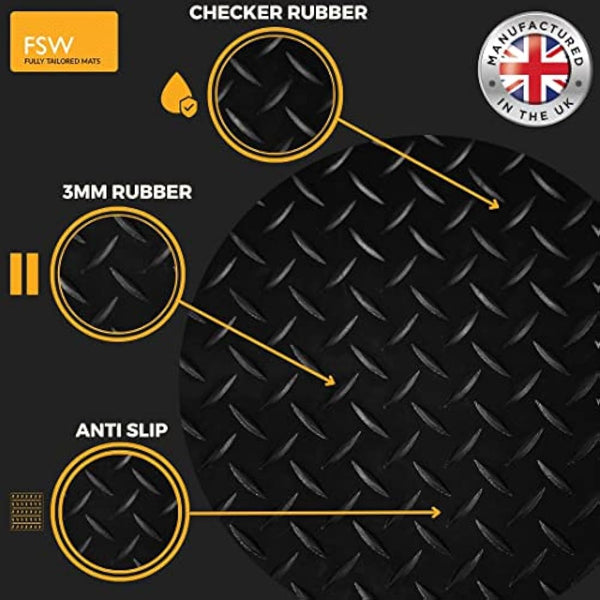 FSW - Tailored Mats - Fits FORD Puma Coupe 1997-2001- HEAVY DUTY 3mm Rubber Matting - Anti Slip Mat - Waterproof, Non Slip Car Floor Mat, with Anti Slip Backing - 4 Rubber Floor Mat Set