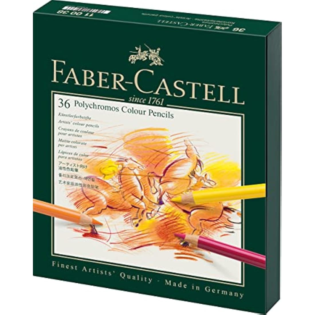 Faber-Castell Art & Graphic Polychromos Colour Pencil, Multicoloured, Gift Box Of 36, For Art, Craft, Drawing, Sketching, Home, School, University, Colouring