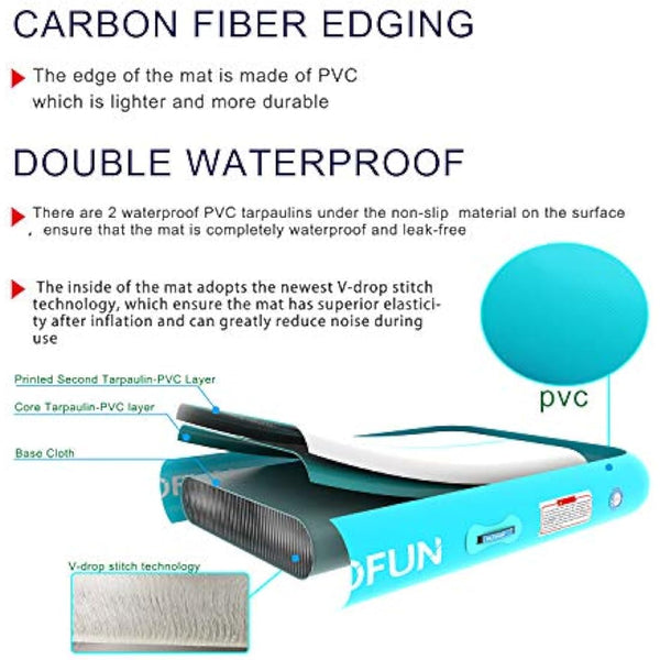 ALIFUN Inflatable Air Tumbling Mat Gymnastics Tumble Mat 6FT 10FT 13FT 16FT 20FT Training Mat Thick 10CM 20CM with Electric Air Pump