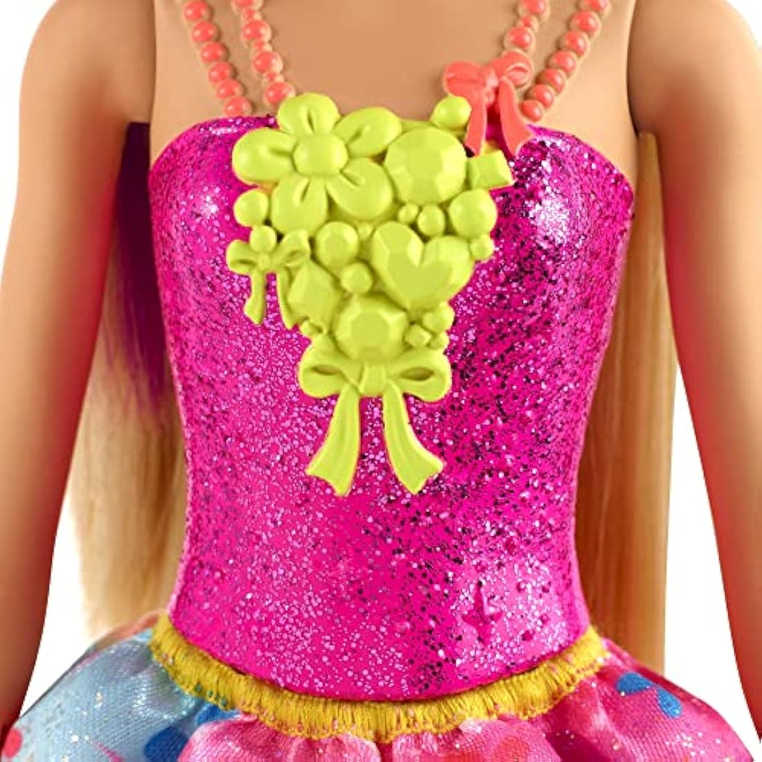 Barbie Dreamtopia Princess Doll, 12-Inch, Blonde with Purple Hairstreak Wearing Pink Skirt and Tiara, for 3 to 7 Year Olds, GJK13