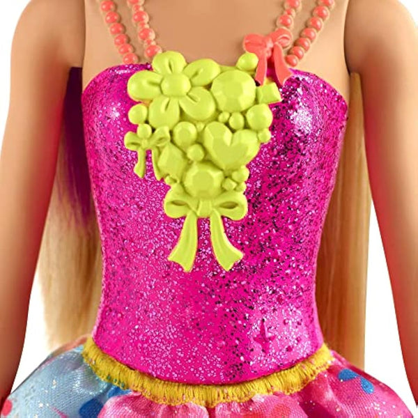 Barbie Dreamtopia Princess Doll, 12-Inch, Blonde with Purple Hairstreak Wearing Pink Skirt and Tiara, for 3 to 7 Year Olds, GJK13