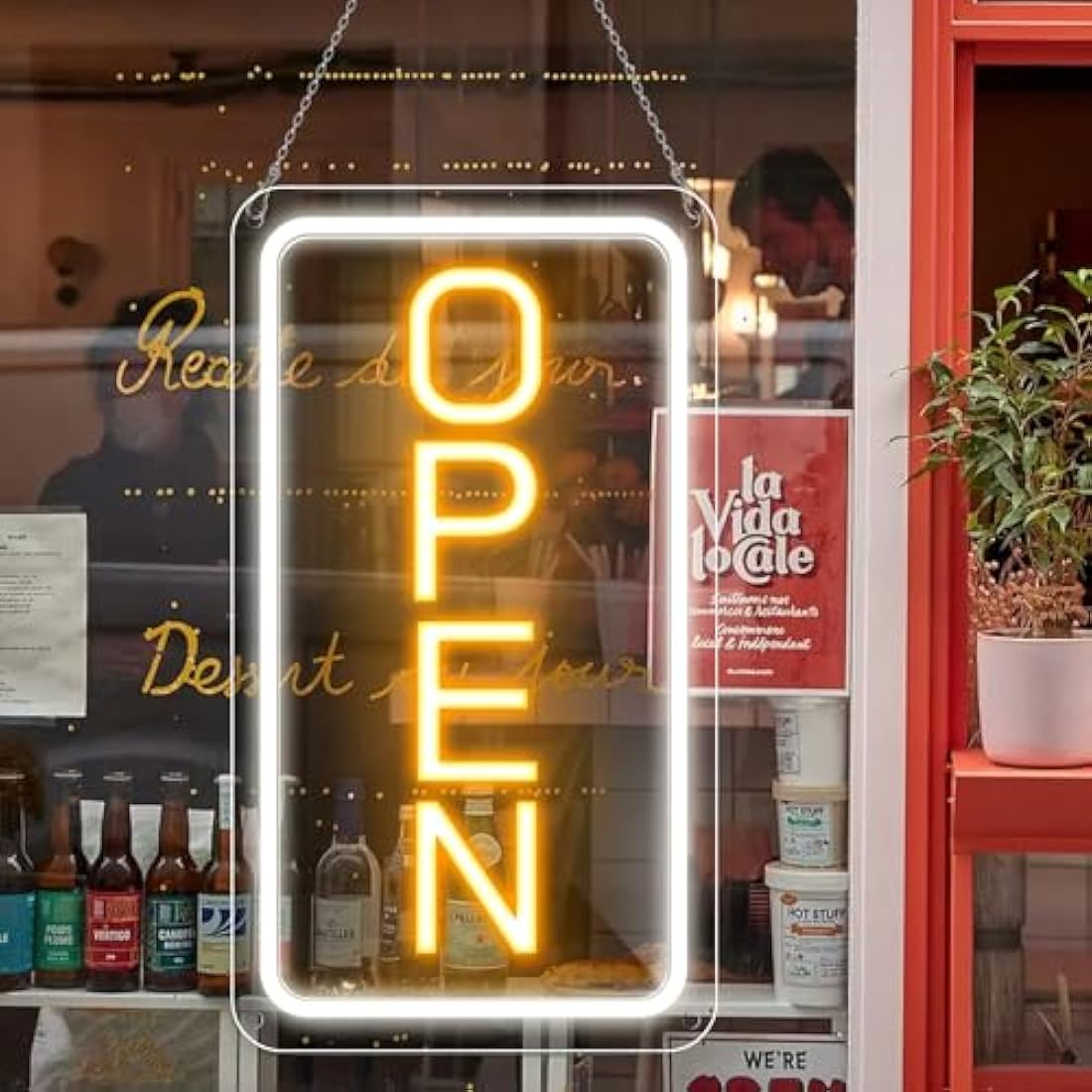 16"x 9" Adjustable Brightness Open Signs for Business, Ultra Bright Lighted Sign Open Powered by USB with ON/OFF, Electric Light up Sign for Stores, Restaurants Offices Retail Shops Window Storefronts