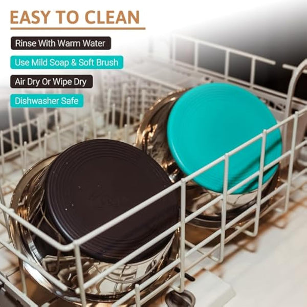 PEGGY11 Stainless Steel Dog Bowls, Nonslip, Food Grade, Dishwasher Safe, Easy to Clean - 3.8L, 2 Pack