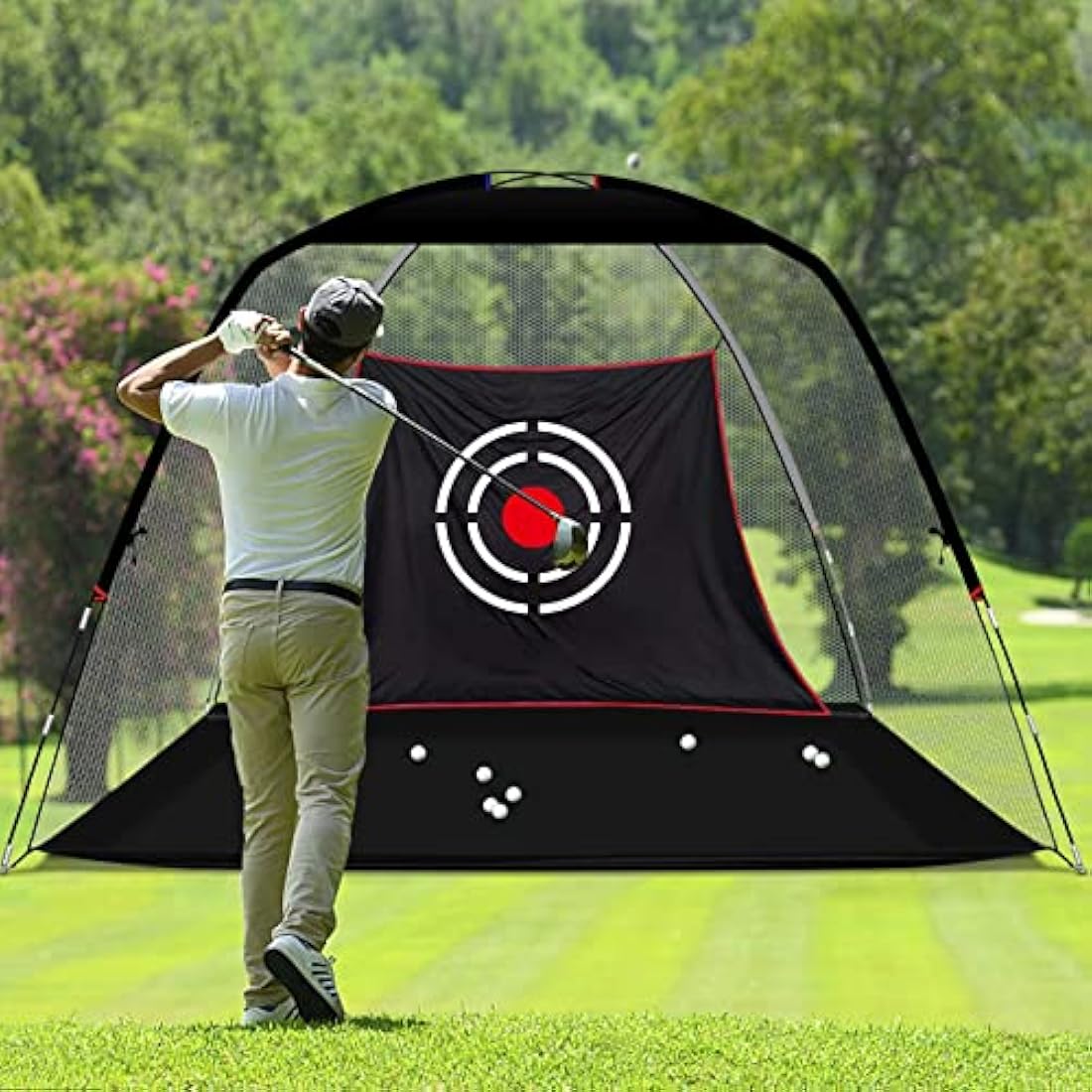 KAIDIDA Golf Practice Hitting Nets for Backyard Driving Indoor Use Heavy Duty Practice Golf Driving Nets for Backyard Premium Portable Golf Impact Nets Cages with Frame and Net for Men