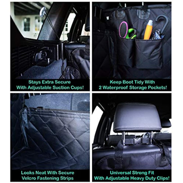 Paws Loving Car Boot Protector for Dogs - Heavy Duty 4 Layer Car Boot Cover - Waterproof Non Slip Large Universal Fit 4x4 Estate SUV
