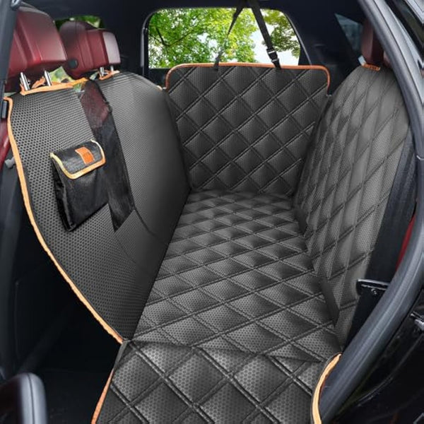 KYG Dog Car Seat Cover Luxury Scratchproof Nonslip Waterproof Dog Hammock for Car with Visual Window Side Flaps Storage Bags Car Seat Cover Rear Fits for Cars/Trucks/SUV XL-size 135 * 175cm