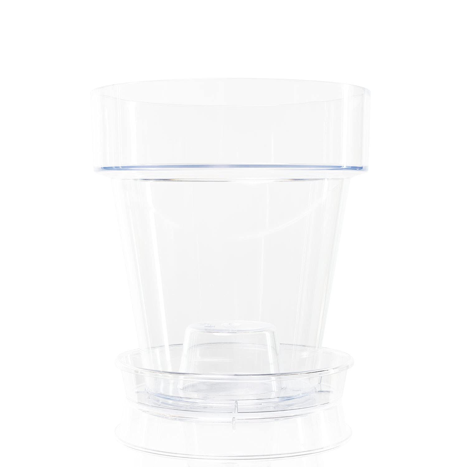 Kalapanta Clear Plastic Orchid Pot with Drainage Holes and Saucer (3, 16 cm Diameter)