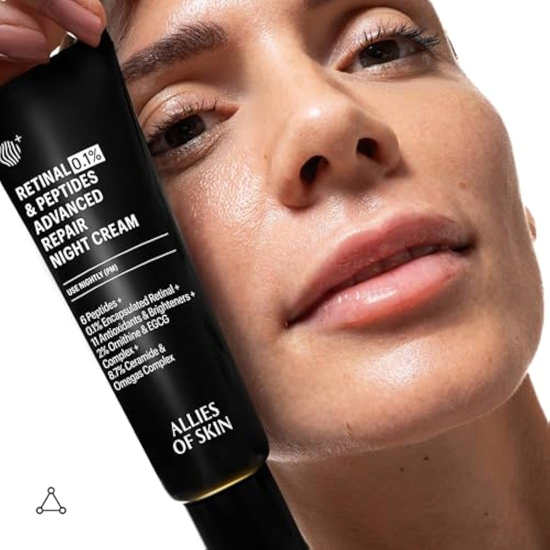 Allies of Skin Retinal 0.1% Peptides Repair Night Cream with Patented 0.1% Encapsulated Retinal, 6 Peptides, 2% Ornithine & EGCG Complex, 8.7% Ceramides & Omegas Complex