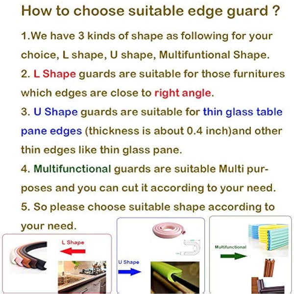 M2cbridge L Shape Extra Thick Furniture Table Edge Protectors Foam Baby Safety Bumper Guard (Pink(2m x 2))