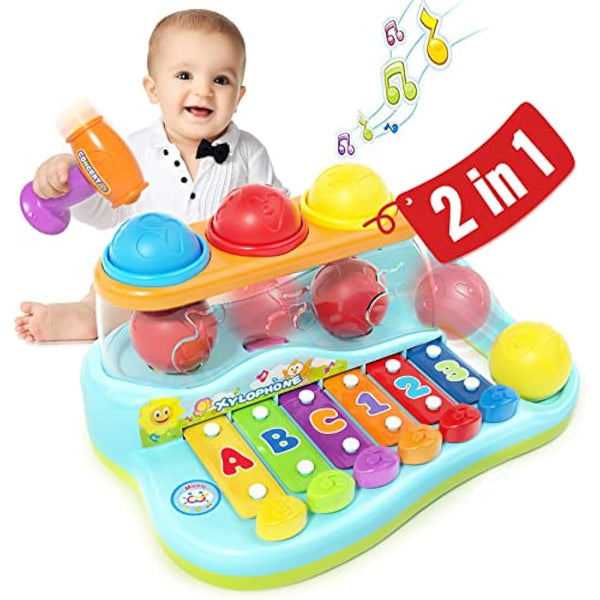 HOLA Toys for 1 Year Old Boys and Girs Toys, 2 in 1 Pound Ball with Xylophone Musical Toys for Girl and Boy Gifts, Baby Toys Early Development & Activity 1st Birthday Gifts