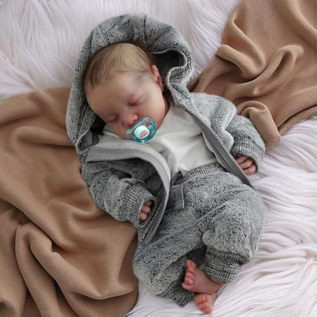 JIZHI Reborn Dolls Boy - 17 Inches Hand-made Washable Reborn Babies with Lithe Vin-yl Body, Lifelike Baby Doll Looks Like a Real Baby (Reborn Boy)