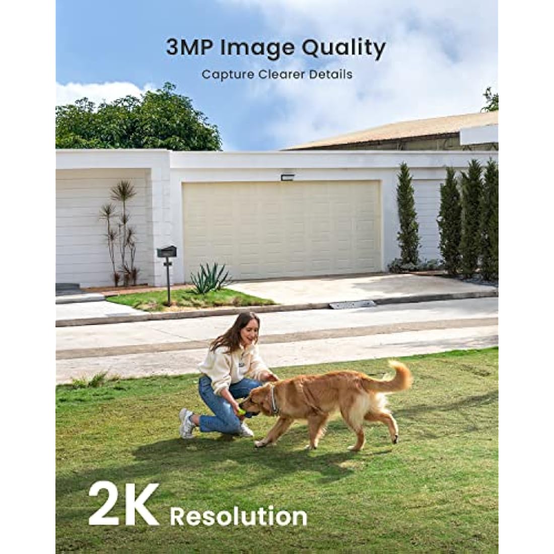 ieGeek No Monthly Fee 2K Wireless Security Camera Outdoor Colorful Night Vision, Rechargeable Battery CCTV Camera Systems, WiFi Home, Motion Detection, Siren Floodlight, Voice Intercom, Remote Access