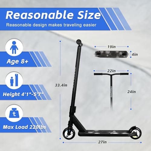 FREEDARE Pro Scooter Stunt Scooter Complete Trick Scooter for Kids 8 Years and Up, Teens, Adults, Boys and Girls Freestyle Street Scooter for