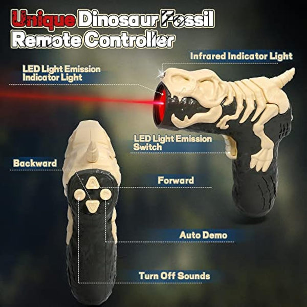 FRUSE Remote Control Dinosaur Toys for Boys,Electric RC Walking Robot Dinosaur w/Light Tracing,Spray Mist,LED Light,Roaring,Jurassic Dinosaur Toys,Present for Kids Girls Age 3 4 5 6 7 8