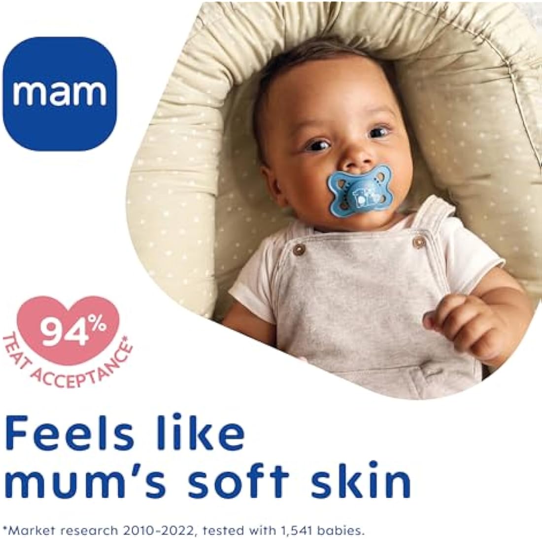 MAM Original Soothers | 0-6 Months | 2 Pack | Comes in Dummy Steriliser Case | Sustainable Materials | Baby Accessories | Cream (Various Designs)