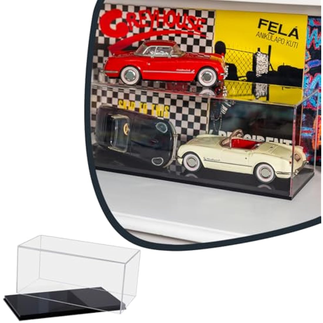 HMF 46800900 Acrylic Display Case for Model Cars / Figures, Various Sizes, Transparent, 30 x 14 x 15 cm