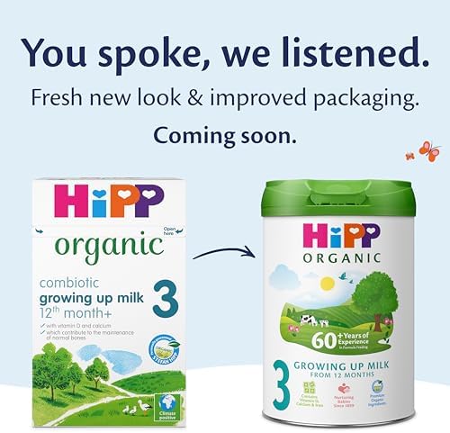 HiPP Organic 3 Growing up Baby Milk Powder Formula, From 12 Months, 600g (Pack of 4)