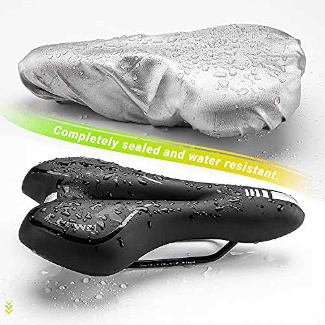 LERWAY Mountain Bike Saddle,Comfortable Bike Seat,Gel Bicycle Saddle,Waterproof Black Memory Sponge Cycling Seat,Breathable PU Leather Cycling Saddle