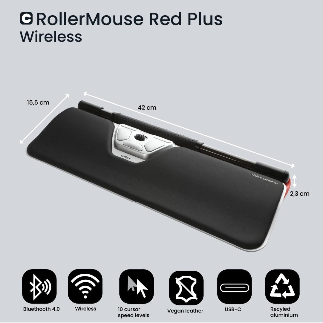 RollerMouse Red Plus + Balance Keyboard Pan-Nordic Layout, Wireless