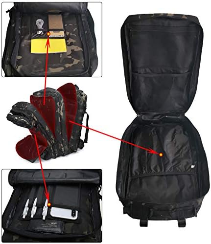 Doshwin 40L Military Backpack Tactical Army Assault Pack Molle Camo Rucksack for Camping Trekking Travel Hiking