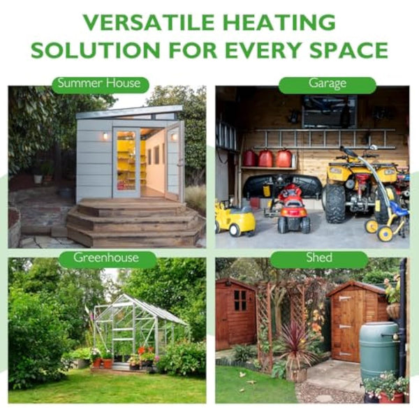 Hylite Ecoheater Greenhouse & Shed Tube Heater with Thermostat Green 500mm 55W