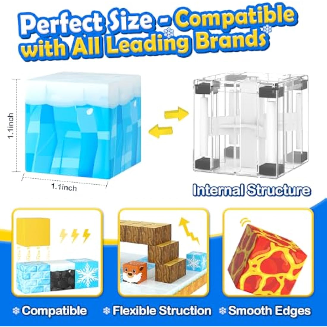 Frozen Toys Magnetic Blocks - Build Mine Magnet World Frozen & Lava Set, Magnetic Tiles Building Blocks Toddler STEM Sensory Outdoor Kids Gifts for Boys & Girls Toys for Ages 3 4 5 6 7 8