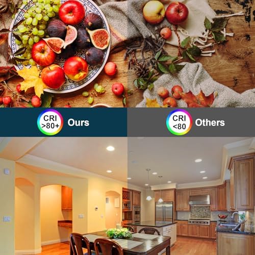 HiBay 8X Downlights for Ceiling 5w, 230V Ultra Slim Recessed Spot Lights Warm White, Hole Size 72-80 mm, 40° Tilt Chrome Round Led Recessed Ceiling Lights for Kitchen, Living Room, Bedroom Indoor