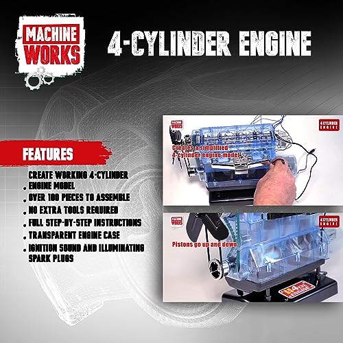 Machine Works Build Your Own Porsche 911 Boxer Engine Toy - Replica Model Building Kit - Features Sounds and Illumination, 280+ Pieces, 10+ Years