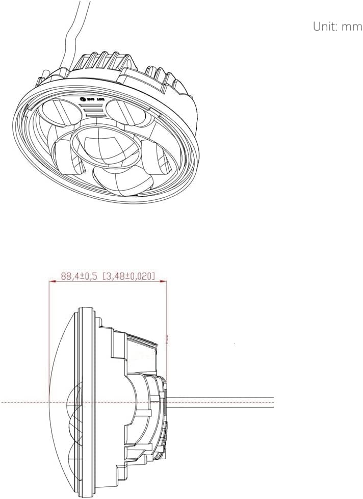 5-3/4" 5.75" Round LED Projection Daymaker Headlight for Harley Davidson Kickfaire Motorcycle Projector Lights 45W 9 LED Bulb Headlamp Aluminum Lamp