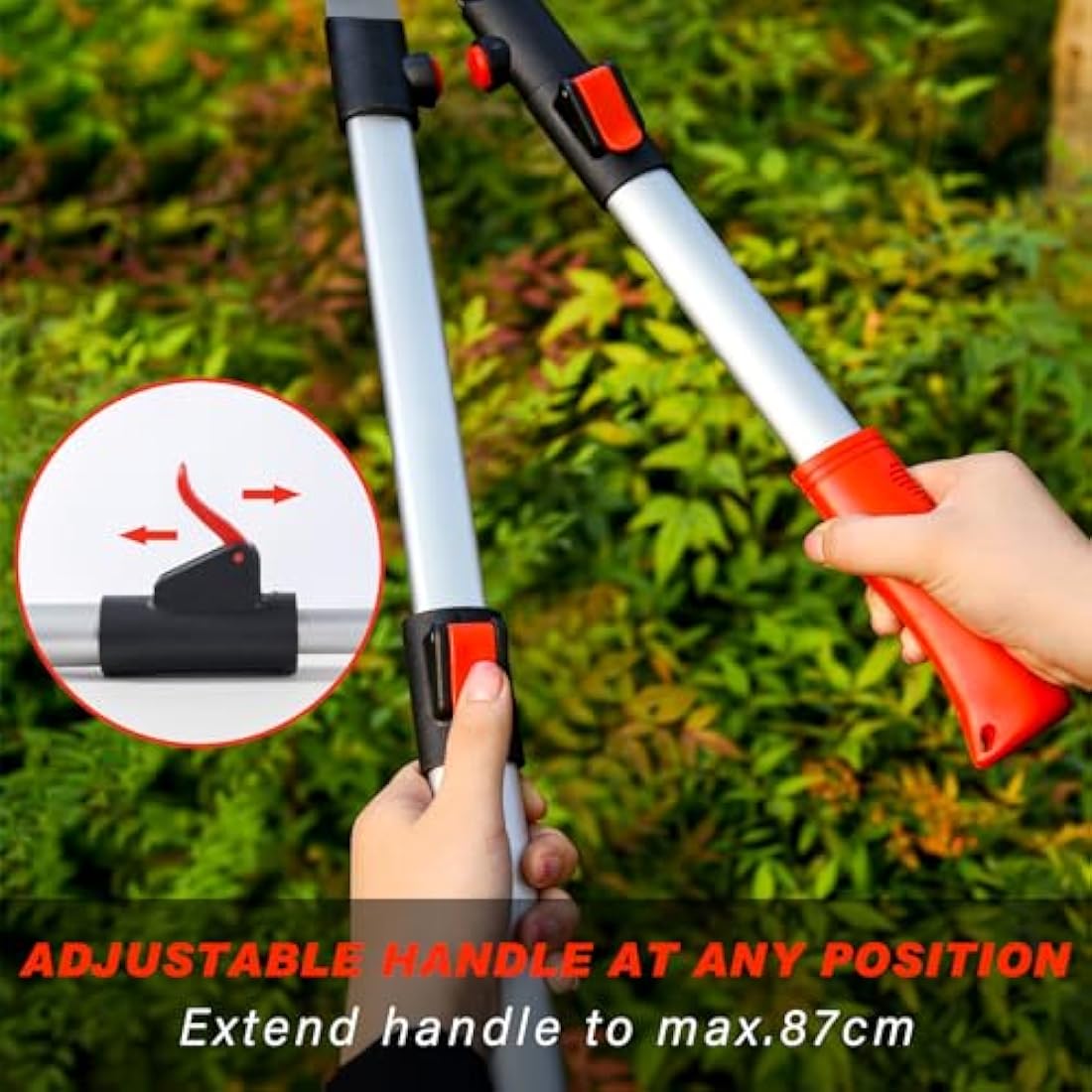 GARTOL Telescopic Hedge Shears,Long Handle Garden Shears with Very Sharp Sk5 Wavy Carbon Steel Blades,Anti-Slip Grip and Premium Rust-Resistant Steel, Gardening Tool for Hedges, Shrubs and Bushes