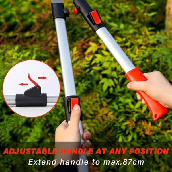 GARTOL Telescopic Hedge Shears,Long Handle Garden Shears with Very Sharp Sk5 Wavy Carbon Steel Blades,Anti-Slip Grip and Premium Rust-Resistant Steel, Gardening Tool for Hedges, Shrubs and Bushes
