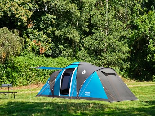 Coleman Spruce Falls 4 Tent | 4 Man Vis-a-Vis Family Tent with 2 opposite XXL size Bedrooms and Living area | 4 Person Camping Tent | 3000mm Waterproof | Sewn-in Groundsheet