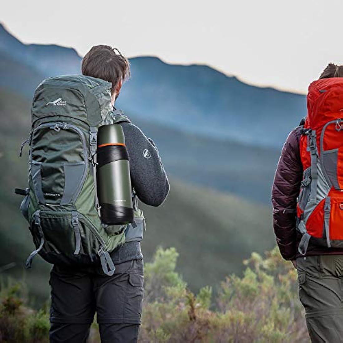 LOKPESCO Large Capacity Flask for Hot and Cold Drinks, 2L Stainless Steel Vacuum Insulated Coffee Thermo Flask with 2 Cups, Oversized Hot Water Bottles for Travel, 24hrs Hot/Cold, BPA Free, Leakproof