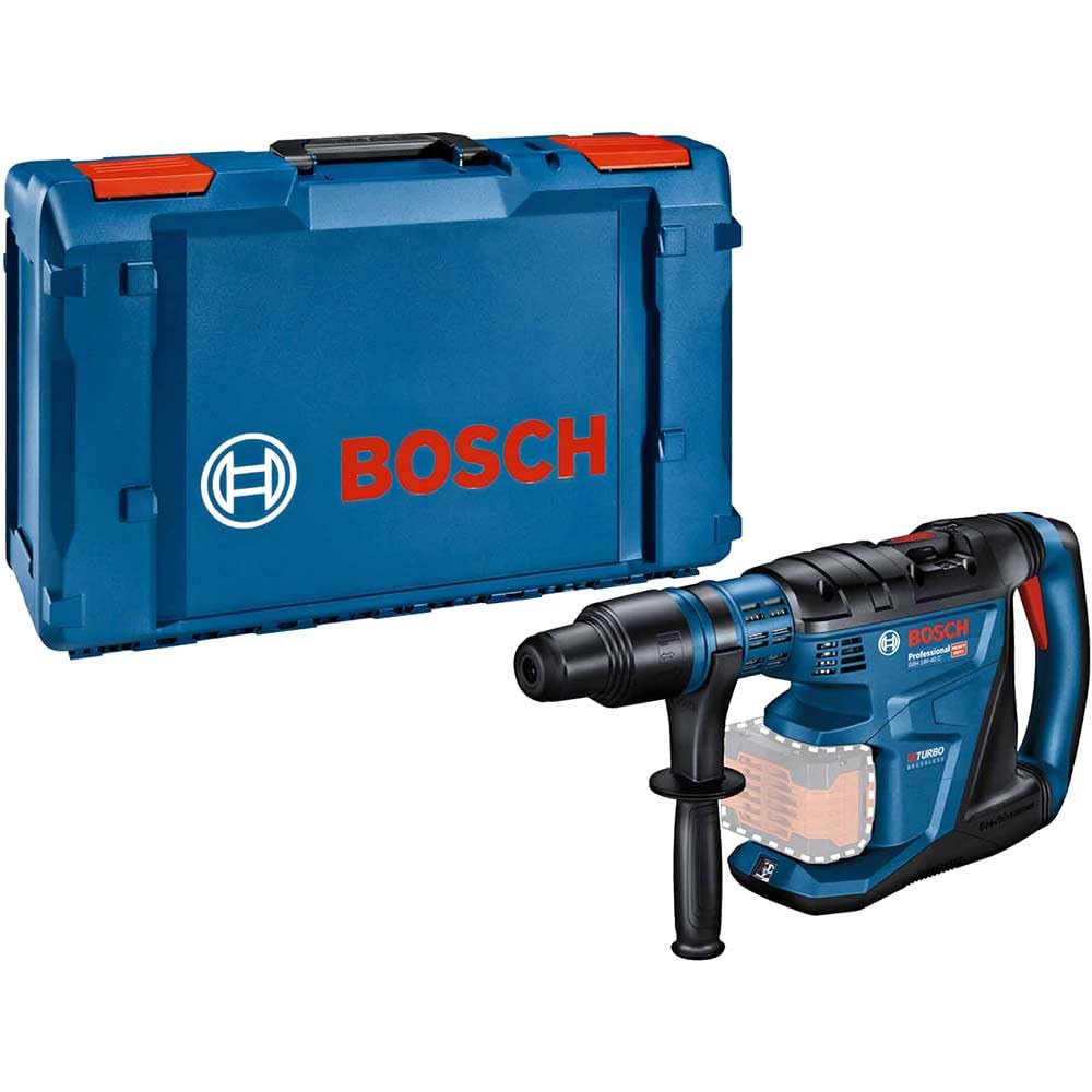 Bosch Professional 18V System BITURBO Cordless Rotary Hammer GBH 18V-40 C (incl. Machine Cloth, Grease Tube, Aux. Handle, 1x XL-BOXX, Without Battery/Charger)