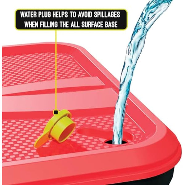 Classic All Surface Swingball Set, Real Tennis Ball, Championship Bats, All Surface Base with Integrated Carry Case for Transportation, For ages 6+ to Adult, Classic Outdoor Games, Red and Yellow