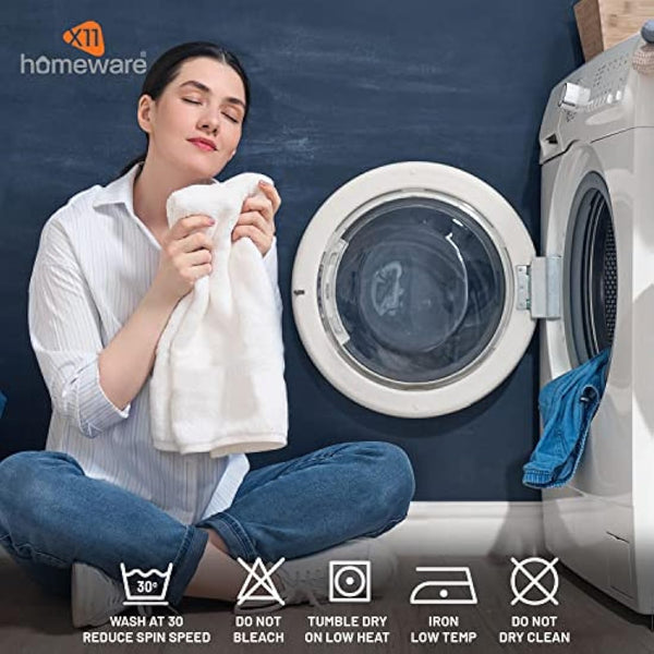 X11 Homeware Bath Towels Pack of 4 Egyptian Cotton Towel Set Highly Absorbent Soft Bathroom Towels Set of 4 Ring Spun Cotton Quick Dry Large Towels (White)