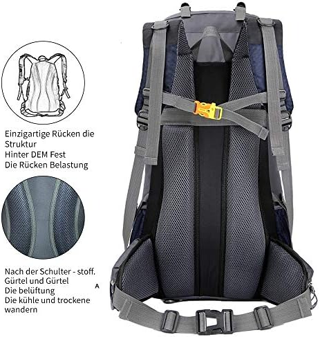 free knight 60L Waterproof Backpack, Ultralight Packable Climbing Fishing Travel Backpack Daypack, Handy Foldable Camping Outdoor Backpack Bag with Rain Cover