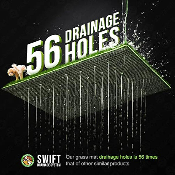 Hompet Dog Toilet Indoor Puppy Training Pad, Dog Potty Pet Training Grass Mat, Removable Waste Tray For Easier Clean Up, Non-toxic Artificial Turf, (76×51 cm)