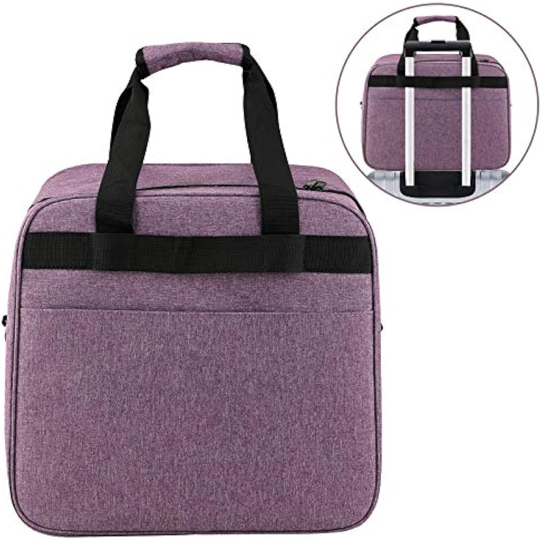 Coopay Overlocker Bag Carry Case, Overlocker Machine Protective Case with Shoulder Strap and Compartments for Power Cable and Thread, Travel Storage Bag, Large, Waterproof, 15*14*11.4 inches, Purple