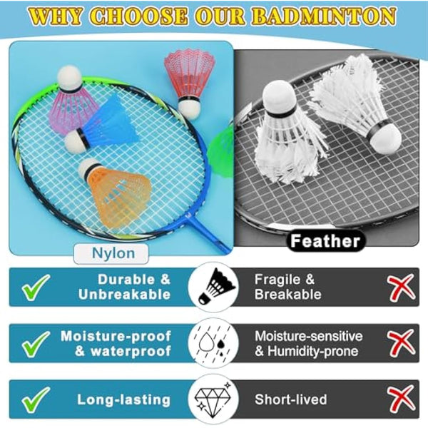 Hysagtek 12 Pcs Badminton ShuttleCocks Shuttles Indoor Outdoor Sport Training Badminton